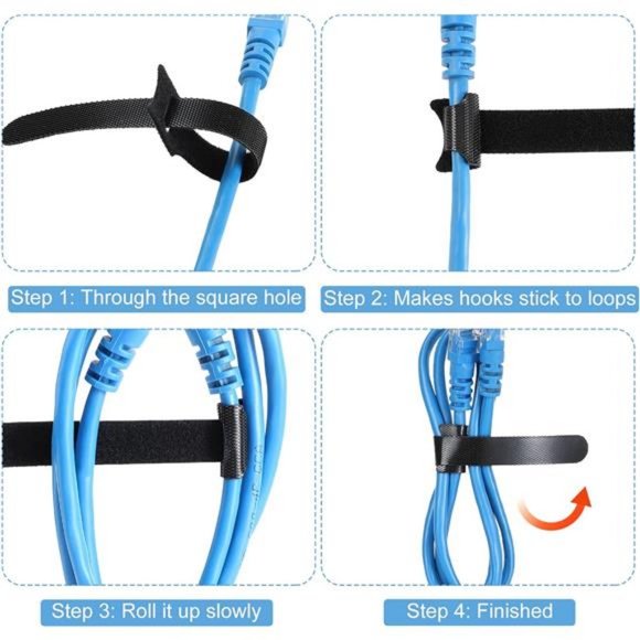 120PCS 6 Inch Reusable Cable Ties Wire Ties Cord Organizer Cable Organizer - Picture 5 of 7